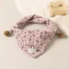 Versión Coreana Ins Otoño e Invierno Nuevo Pañuelo Triangular Floral para Niñas Elegante Pañuelo para el Cuello de Bebé Bufanda Pequeña para Niños Calentador de Cuello Versátil