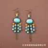 Estilo étnico exótico tocado cadena de frente collar bohemio antiguo retrato de viaje de Yunnan Lijiang colgante de cejas accesorios para el cabello