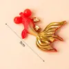 Adornos para Decoración de Pastel Koi Cumpleaños Estilo Chino Pez Dorado Carpa de Plástico Accesorios de Repostería de Cumpleaños Para Insertar