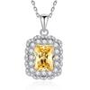 Collar de Diamante Amarillo Color Tesoro de Alto Carbono para Mujer Colgante de Plata S925 Completo Diamante Zircón Transfronterizo Europeo y Americano INS Simple Moda Nicho