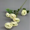 Flores de Loto Artificiales Transfronterizas para Decoración de Salones de Bodas, Flores de Loto Pequeñas de 6 Cabezas para Arreglos Florales en Lugares de Boda, Flores de Seda al por Mayor