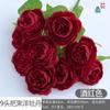 9 Manija de cabeza viga peonía extranjera rosa brasileña nueva pastoral boda belleza flor de seda base salón de bodas coreano flor artificial