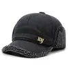 Gorra de Béisbol de Lana para Otoño e Invierno Gorra con Visera Engrosada Forrada de Polar para Exteriores Gorra Cálida Lei Feng para Hombres de Mediana Edad con Puño y Protección para los Oídos