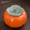 Ruyi de Caqui Pote de Chá Cerâmico de Caqui Pote Selado Pote de Doces de Casamento Caixa de Presente Atividades Manuais Pequenos Presentes