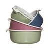 Cesta de drenaje de doble capa para lavar verduras de cocina, cesta de arroz, cesta de plástico recortada para escurrir arroz, cesta de drenaje multiusos, cesta de fruta engrosada