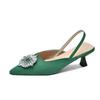 Uva mãe studiolee fivela quadrada strass bico pontudo boca rasa de volta vazio salto agulha sandálias de salto alto para mulheres plus size 41-43 verão