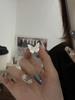 Plata S925 Viento Frío Plata Brillante Lujo Ligero Sentido del Diseño Anillo de Mariposa Tridimensional Diseño de Nicho Diseño Único