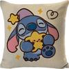 Funda de Almohada de Lino Ultra Suave con Dibujo de Stitch, Cojín para Sofá, Funda para Cabecero, Admite Diseño Personalizado con Tu Propia Imagen