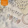 Adesivos Tomoni para unhas douradas diy explosões Papelaria japonesa adesivos de unha retrô trevo flor enfeites de arte de unha