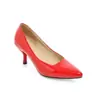 Zapatos de tacón medio de punta estilo europeo y americano, talla grande, charol, tacón fino A05-1