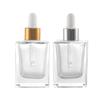 Atacado em Estoque Frascos de Sérum Quadrados Planos Transparentes de 30ml, Frascos de Líquido Originais, Frascos Transparentes para Óleo Essencial, Frascos Reutilizáveis, Frascos com Conta-gotas