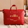 Ropa de Boda Matrimonio Colcha Auspiciosa Dote Colcha de Algodón Ropa Bolsa Roja Organizadora Almacenamiento de Colcha de Invierno Gran Capacidad Plegable Impermeable