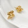 14K real chapeamento de ouro irregular pedra de lava S925 prata agulha brincos brincos diy brincos artesanais Pérola titular brincos acessórios