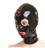 Máscara de Látex para Halloween con Capucha de Goma Unisex para Fiesta Ropa Sexy con Cordones Máscara de Juego para Adultos Bdsm