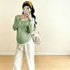 Ropa de maternidad para el embarazo y la lactancia, camiseta de dos piezas falsa de doble propósito, nuevo estilo otoño e invierno, talla grande, oculta el vientre sin mostrar el embarazo, camiseta básica versátil