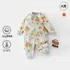 Mono acolchado clase A de 80g para otoño e invierno para recién nacidos, ropa para gatear de bebé, ropa de algodón engrosada para bebés niñas, ropa de exterior
