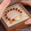 Pulsera Entrelazada de Jade Hetian para Mujer, Diseño de Nicho Ins, Pulsera con Hebilla de Seguridad en Forma de Corazón, Regalo de Cumpleaños para Amigas