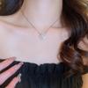 Colar de Prata de Lei S925 com Diamante de Trevo de Quatro Folhas Feminino Nicho Ins Elegante Moda Luxo Leve Exquisito High-end Corrente para Clavícula