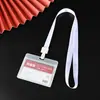 Portatarjetas Rígido Transparente de Colores para Viajes de Negocio con Cordón, Porta Credencial de Nombre, Identificación de Empleado Corporativo, Cubierta Protectora para ID de Exposición