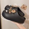 2025 Verano para Mujer Nuevo Lindo Dibujo Animado DIY Capibara Helado Zapatos de Cueva Ropa de Abrigo Zapatillas Casuales de Suela Suave