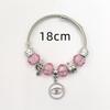Pulsera de Aleación con Cuentas Estilo Panjia Pulsera de Amor Pulsera Brillante Colgante de Diamante Versátil Ajustable Mejor Amigo Mano