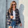 Amazon Venta Caliente Transfronteriza Tallas Grandes Camisas de Botones a Cuadros de Manga Larga para Mujer en Todos los Colores y Tallas Tops y Chaquetas