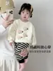 Trajes Casuales de Otoño e Invierno para Niños y Niñas, Conjunto de Dos Piezas de Sudaderas de Manga Larga con Forro Polar y Pantalones Deportivos Estilo Coreano para Salir, Súper Lindos para Bebés
