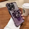 Funda para iPhone 18 Space Shell con Soporte Magnético Galvanizado, Cubierta Protectora Anticaídas de Cuatro Esquinas con Airbag para Apple 17