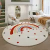 Alfombra Redonda Decorativa de Dibujos Animados para Habitación Infantil, Tapete Decorativo para Sala de Estar, Alfombra Gruesa para Mesita de Noche de Dormitorio, Suave, Resistente a Manchas, Fácil de Cuidar
