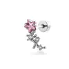 Estrella Rosa Colgante Dulce Exquisita Atmósfera Estrella de Cinco Puntas Diamante Rosa Clavo para Hélice Hueso del Oído Barra de Aleación de Titanio Joyería para Perforación Hensen