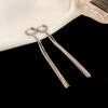Brincos de borla de diamante com pino de prata, moda europeia e americana, brincos longos distintos, leves, luxo, nicho, brincos de alta qualidade, atacado, mulheres