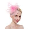 Caliente nuevo tocado de malla de plumas europeo y americano foto sombrero de festival de carreras de caballos accesorios para el cabello tocado de novia accesorios para el cabello