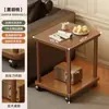 Mesa Pequeña para Uso Doméstico, Mesa Lateral Móvil para Sofá, Mesa de Café Pequeña para Casa de Alquiler, Mesa Cuadrada Pequeña Simple para Sala de Estar con Estante de Almacenamiento