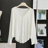 Cárdigan Fresco Corto de Modal con Cuello en V para Protección Solar para Mujer, Blusa Chal Exterior, Top Fino para Aire Acondicionado, Chaqueta para Verano