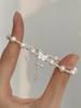 Pulsera de Mariposa de Plata S925 con Perla de Agua Dulce para Mujer Estilo Ins Nicho Diseño Estilo Coreano Lujo Ligero Combinable Pulsera de Plata Joyería