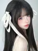 Presilha de cabelo com laço de fita multicamadas fresco, presilha superior de fita de princesa estilo balé francês, acessório de cabelo para fotos para mulheres