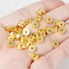 Accesorios de cobre chapados en oro de 14k, cuentas tipo píldora lisas de corte recto, espaciadores, separadores, accesorios para pulseras, collares y joyería DIY