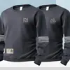 Moletom masculino de outono e inverno, solto e grosso, pulôver com gola redonda, camiseta de manga comprida, tamanho grande, moderno, versátil e confortável