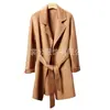 Novo Casaco de Cashmere Dupla Face Outono/Inverno 2026 para Mulheres, Estilo Clássico de Robe, Jaqueta de Lã Mista, Atacado de Vestuário Feminino Tongxiang