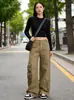 Pantalones de Trabajo Anchos Lavados con Múltiples Bolsillos para Hombre, Nuevo Estilo de Primavera, Estilo Funcional Retro para Pareja, Pantalones Largos Sueltos Casuales para Mujer, Modernos