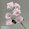 Rosa de Diamante Sintético Rosa de 6 Cabeças Rosa Multifacetada Adereços para Fotografia Flores Artificiais para Decorações de Casamento