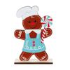 Adornos navideños transfronterizos: pareja de hombrecitos de jengibre, hombrecitos de galletas, adornos navideños de madera para escritorio.