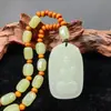 Colgante de Jade con las 8 Deidades Guardianas del Zodíaco de Ruoqiang Huangkou, Xinjiang, Amuleto del Zodíaco para el Año de Nacimiento, Accesorio Protector