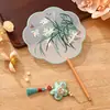 Abanico redondo bordado abanico de baile antiguo estilo chino Hanfu cheongsam doble cara bordado de Suzhou abanico redondo especial para danza infantil