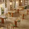 Mesas y sillas de restaurante estilo japonés, sofás de cabina para restaurante de comida ligera estilo coreano, sillas de comedor, mesas y sillas estilo madera natural para sushi y cafetería
