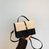 Straw moda coreana estilo costurando bolsa 2024 primavera e verão novo all-match Ins Crossbody Bag elegante pequeno saco quadrado para as mulheres