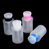 Botella de presión de boca ancha de 180 ml para arte de uñas, agua limpia, agua removedora de esmalte de uñas y otros sub-embotellados, diseño portátil de tapa de presión con bloqueo