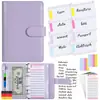 Estoque Disponível Bolsa com Zíper para Caderno Transfronteiriça Caderno Macaron Couro PU Livro de Orçamento Caderno Planejador de Dinheiro Caderno Planejador