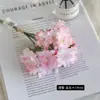 Ramo de 3 Ramas de Flor de Cerezo de Venta Caliente Transfronteriza, Rama Corta de Flor de Durazno Artificial de Primavera, Adornos de Manualidades para el Hogar y Arreglo Floral