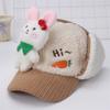 Nuevo gorro Lei Feng para niños, gorra de béisbol gruesa y cálida con diseño de conejo coreano, protección para las orejas para otoño e invierno.